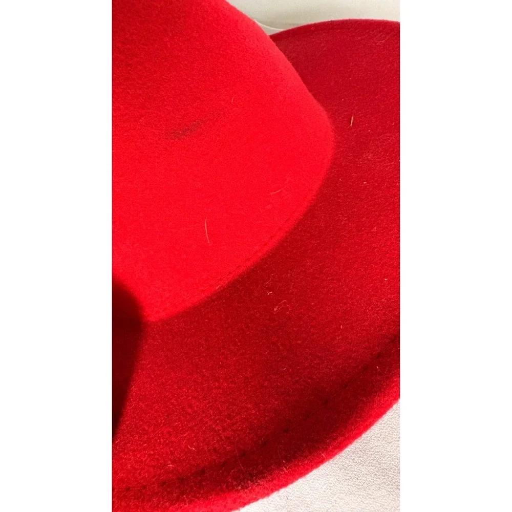 Bundle 2 Wide Brim Fedora Hats Red Blue Grey Adjustable Cotton Blend Unisex